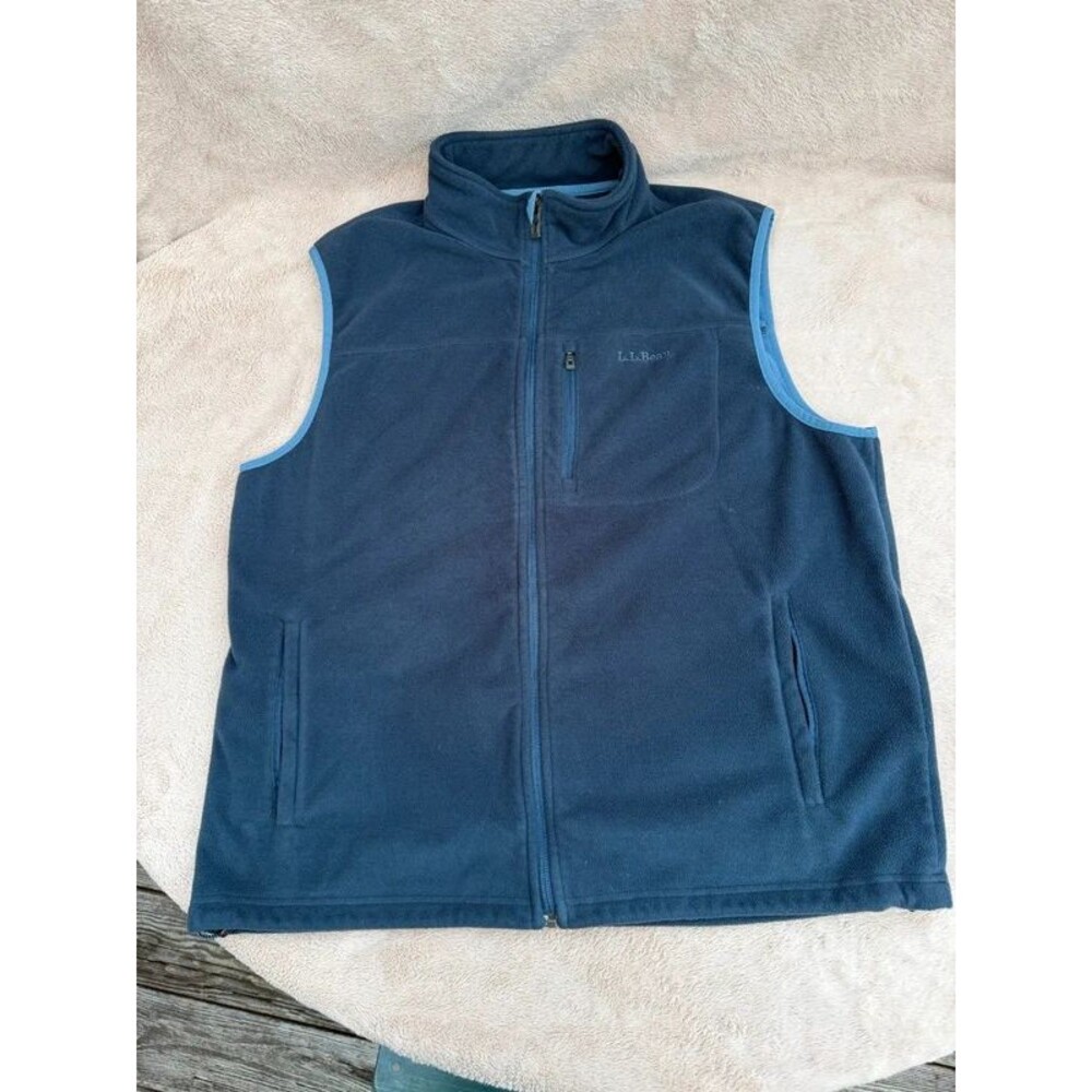 L.L. Bean Polartec Fleece Vest Men’s Large Dark Blue Full Zip